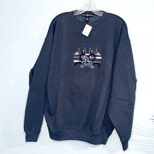 NWT Cape‎ Isle Knitters Nautical Embroidered Womens Crew Sweatshirt XL Americana